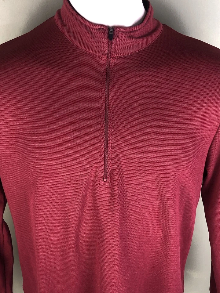 Men's L.L. Bean 1/2 Zip Maroon Red Sweater Pullover Size Large L Long Sleeves - Image 2 of 4