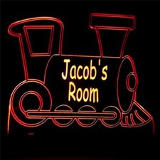 Personalised Train Name 3D LED Night Light 7 Colour Change Kids Babys Room