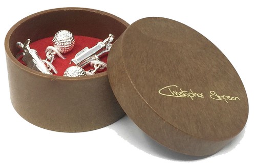 Golf Cufflinks Silver Plated And Gift Boxed By Christopher Simpson - Picture 3 of 4