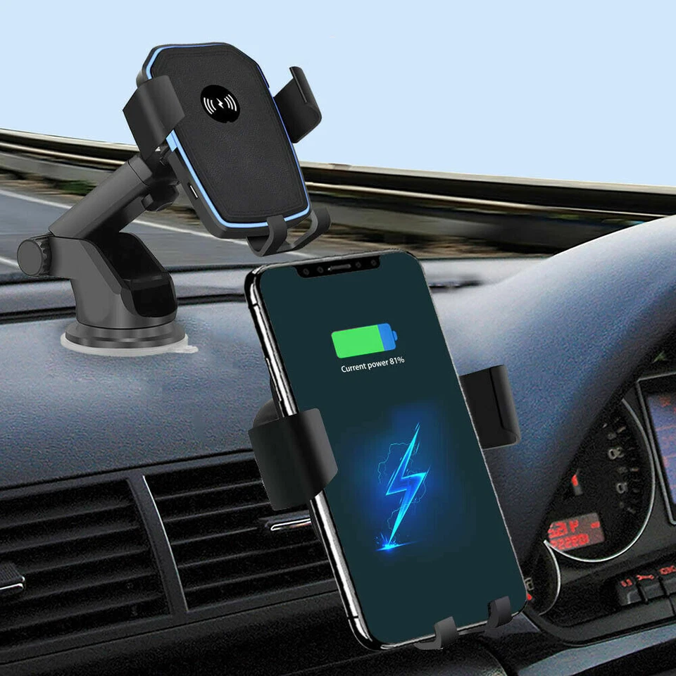Wireless Fast Charging Car Charger Mount Holder Stand 2 in 1 For Cell Phone USA - Image 4 of 4