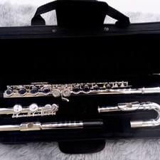 Flute C-key Silver Plated 16 Hole Children's Flute Curved Mouthpiece - 2024 New