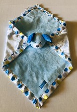 CARTERS BLUE DOG POLKA DOT SATIN TRIM SECURITY BLANKET LOVEY E5