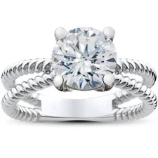 Solitaire Braided Lily Engagement Ring Setting No Center Stone Included