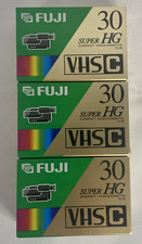 NEW Fuji TC-30 Super HG Compact Videocassette Tapes VHS-C Factory Sealed x 3