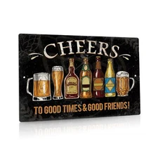 Putuo Decor Cheers Metal Tin Sign for Bar Pub Man Cave 8"x12"