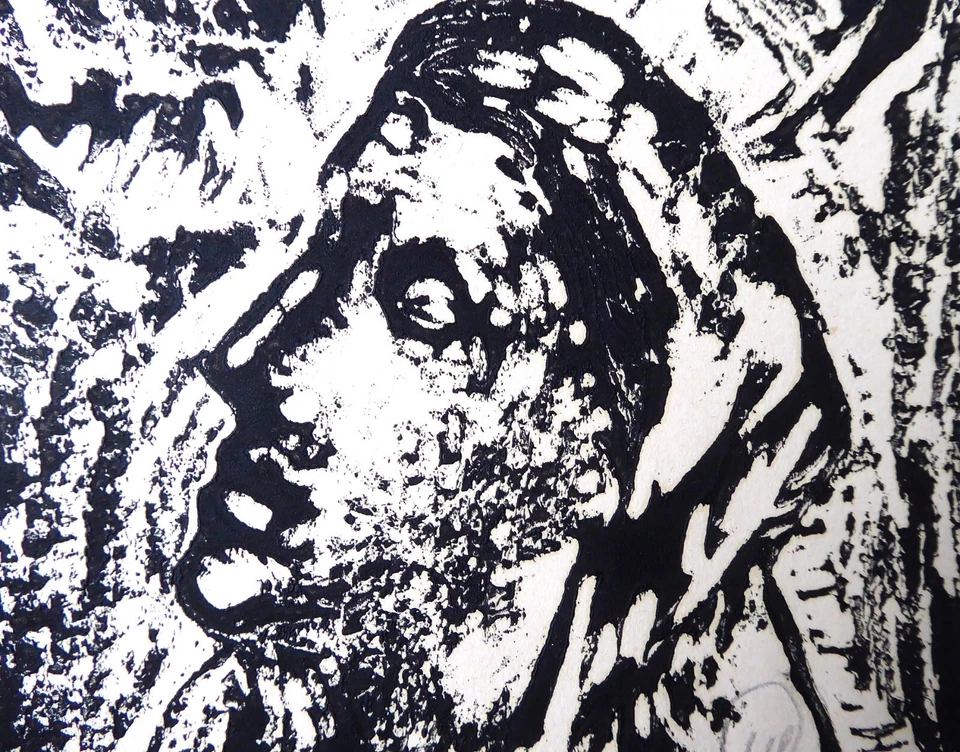 MARKUS LÜPERTZ - OHNE TITEL - AUS: "KRATER UND WOLKE" NR. 6 - LINOLSCHNITT 1990 - Bild 4 von 4