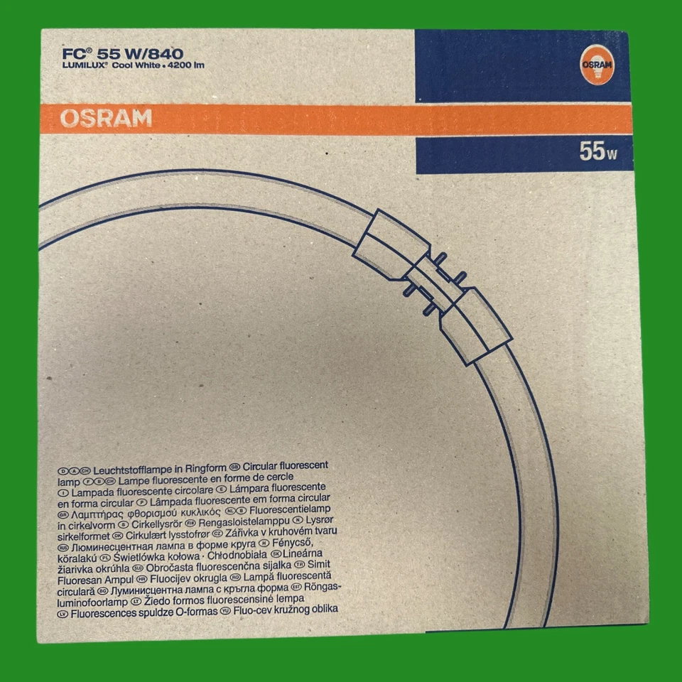 55W OSRAM 2GX13 4 Pin T5 FC Circular 300mm Lamp Fluorescent 4000K Light Bulb - Image 4 of 4