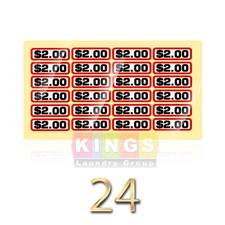 24PK GLOSSY  SLIDE DECAL $2.00 For GREENWALD Wascomat, Ipso, Huebsch, 00-9104-26