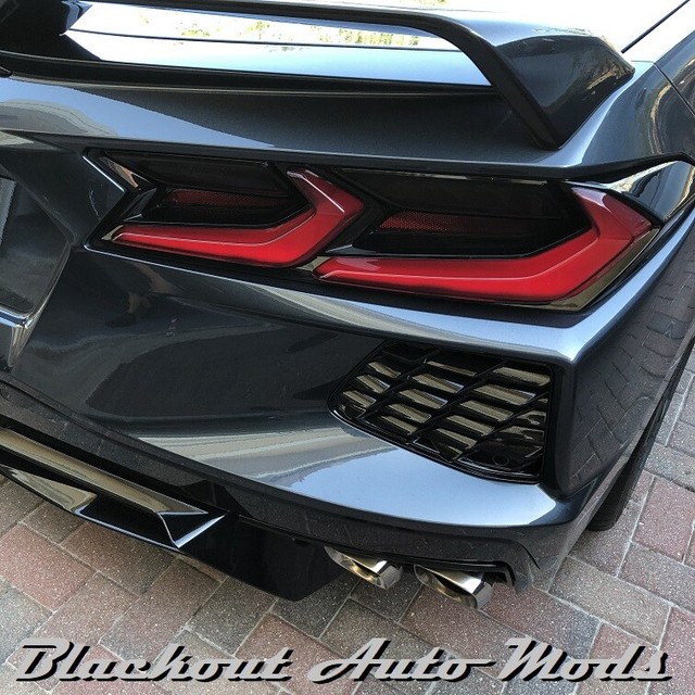 2020 C8 Corvette Tail Light Blackout Kit Smoked Vinyl Overlay Covers eBay