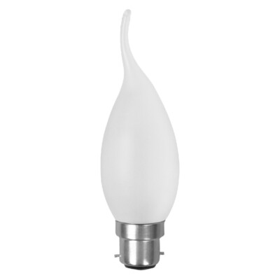 Satin Candelux 60W 240V BC B22 Perle matt gebogene Spitze Kerze Glühbirne