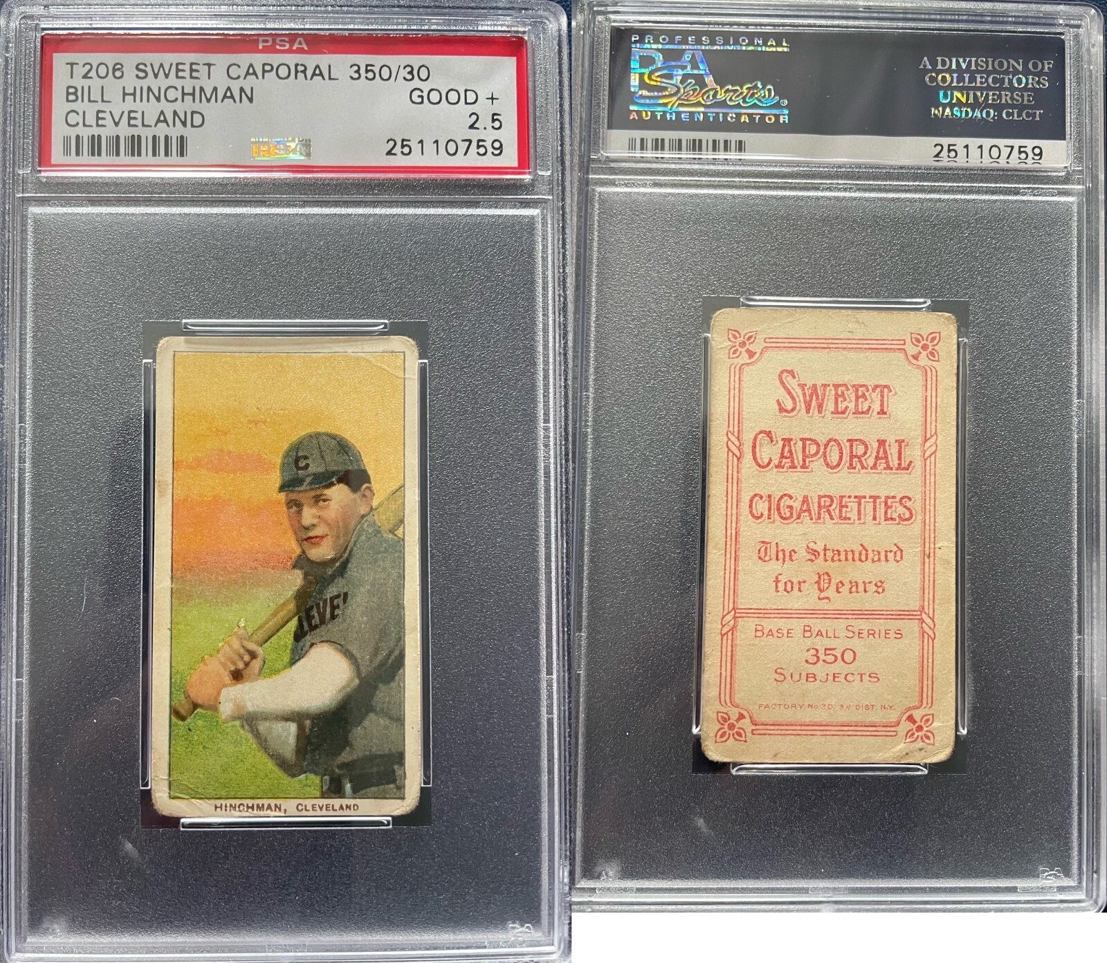 T206 Hinchman PSA 2.5 Sweet Caporal 350/30