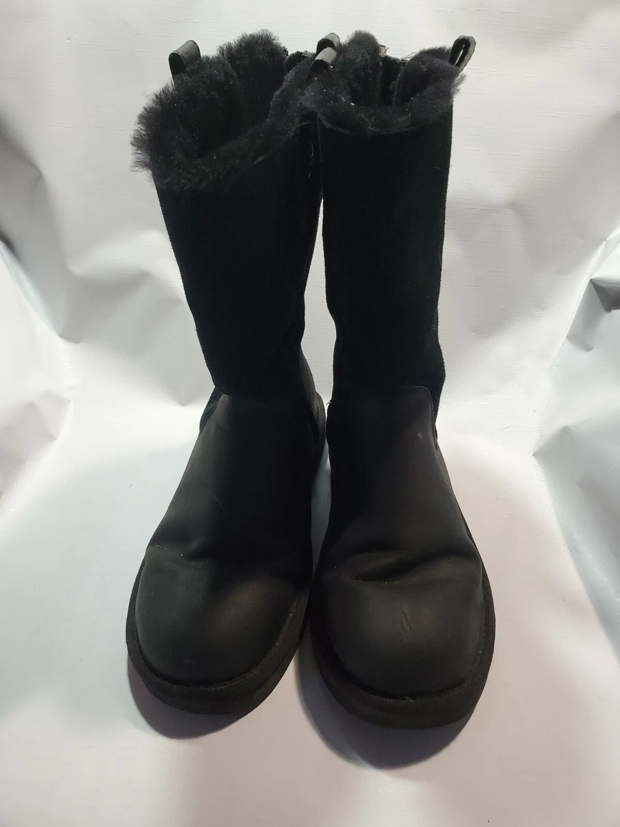 UGG WOMENS JESSLYN BLACK SUEDE BOOTS WITH ZIPPER BACK SIZE 6 EUC