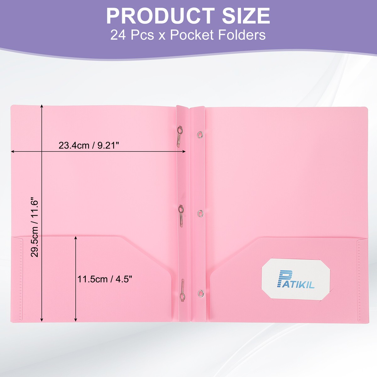 Orange Duotang 3-prong PATIKIL Plastic Folders With Pockets, 3 Pack ...