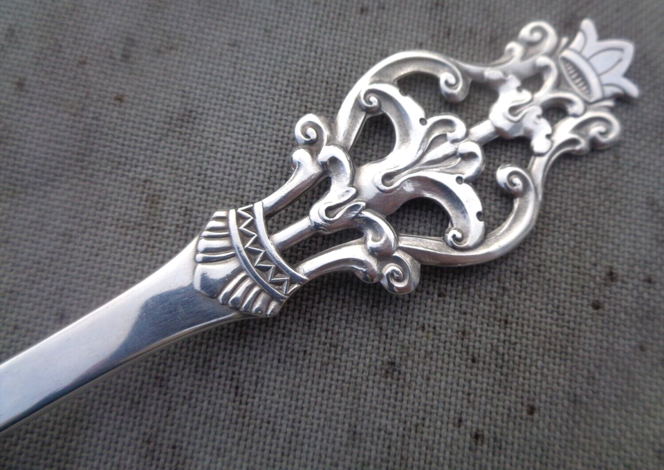 LARGE Norwegian Silver Serving Fork Spoon Magnus Aase of Bergen Norway