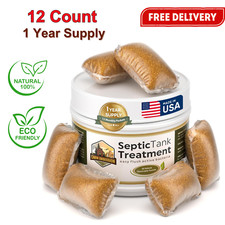 Septic Tank Treatment,1 Year Supply of Dissolvable Easy Flush Live Bacteria,12Ct