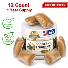 Septic Tank Treatment,1 Year Supply of Dissolvable Easy Flush Live Bacteria,12Ct