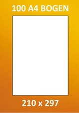 ETIKETTEN 210 x 297 MM 100 A4 BOGEN SELBSTKLEBEND BESTE 70 g/qm QUALITÄT