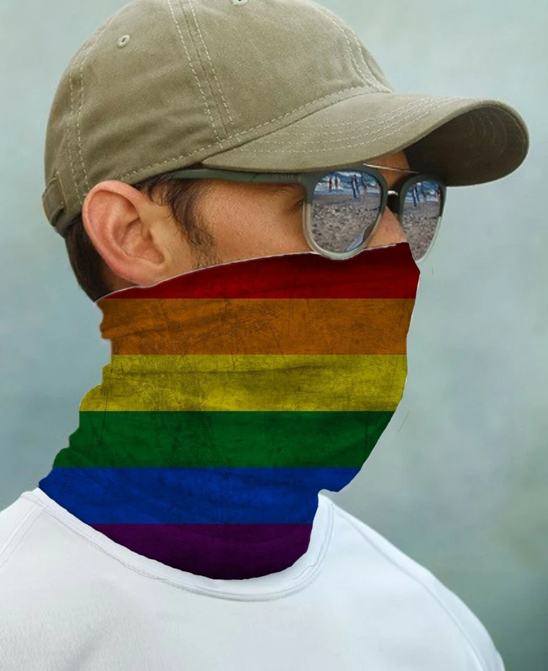 PARAGON SUN GAITER Mask Bandana UPF 50+ UV Protecter Sport LGBT Gay Pride Flag Face Neck