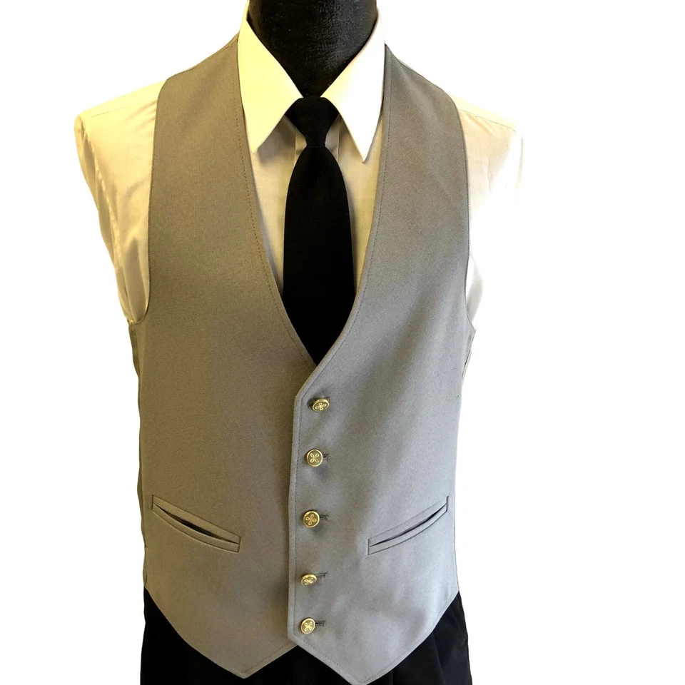 2 Pc 70's Johnny Carson Sport Coat MOD Jacket GOLD Btn Patch Pocket Blazer Vest - Image 3 of 4