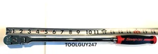 SNAP ON TOOLS USA 3/8" Dr 18" Long RED HARD GRIP Flex Head Ratchet FHLLFD100 R