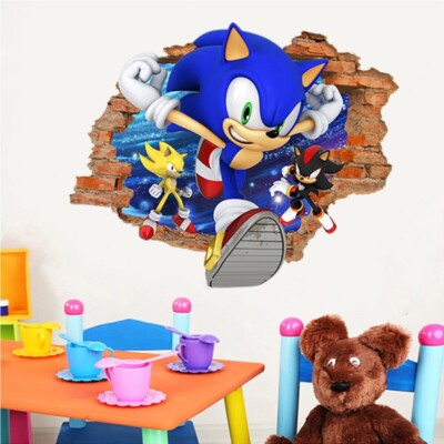 Sonic & Friend Shadow Decal Removable WALL STICKER Home Decor Art Mural