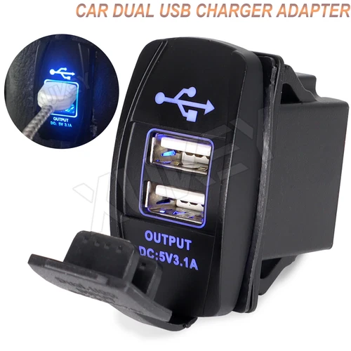 3.1A 12- 24V Dual USB Ladegerät Steckdose Buchse Motorrad KFZ Einbau Wasserdicht - Bild 12 von 12