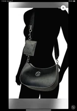 NWT Valentino Orlandi Black And Grey Crossbody Bag With Wallet - MSRP $179
