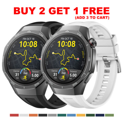 Soft Silicone Sport Strap Quickfit Wrist Band For Huawei Watch GT 5 Pro 46mm