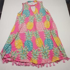 Simply Southern Stretchy Sleeveless Dress Pineapple Print Summer Pullover Small