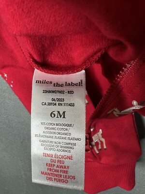 ハッピー Miles The Label Baby Girl 6 Mo Reindeer Print Red Coverall