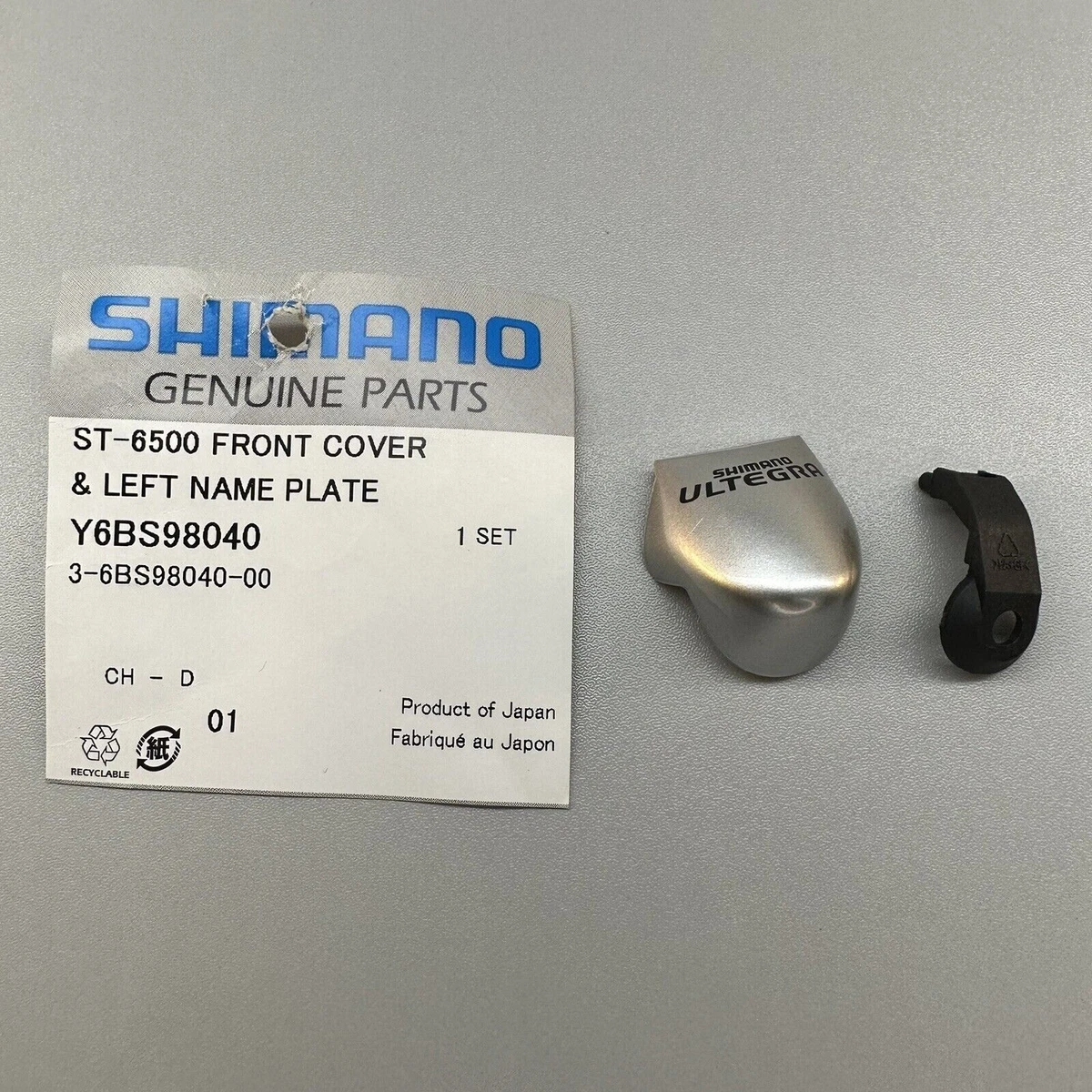 Shimano Ultegra ST-6500 Front Cover & Left Name Plate Y6BS98040 Y-6BS 98040 NOS Shimano Ultegra ST-6500 Front Cover & Left Name Plate Y6BS98040 Y-6BS 98040 NOS