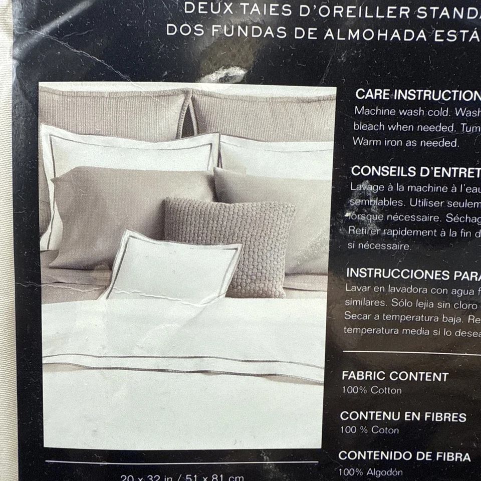 Ralph Lauren Spencer Solid Sateen 475 Thread Count STANDARD Pillowcases - Image 3 of 4