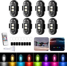 RGB Strobe Light 8PCS: Rechargeable Wireless IP65 for Car, Motorcycle Drone