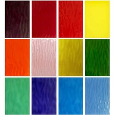 12 Pack 6 x 4" Mixed Texture Stained Glass Sheets 1/8" Mosaic Tiffany Crafts