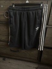 Men Adidas Black, White Print Sweat-shorts Size Medium