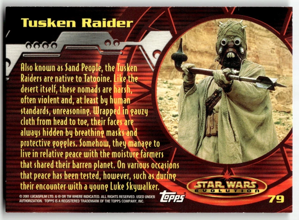 2001 Topps Star Wars Evolution Foil Card #79 Tusken Raider - Image 2 of 4