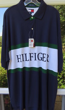 VTG 90s Tommy Hilfiger Embroidered Big Logo Spell Out Polo Shirt Mens XL NWT NEW