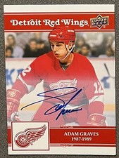 2025-26 Centennial Detroit Red Wings Adam Graves Auto #73 Red Parallel On Card