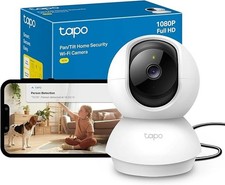 Tapo TC70 1080p Full HD Indoor Security Camera, 360° Pan/Tilt Baby & Pet Camera