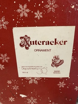 VTG Department 56 Hand Painted Marie & Nutcracker Doll Ballet Christmas Ornament