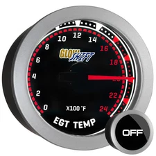 2 1/16" GlowShift Tinted Exhaust Gas Temp Pyrometer 2400�F Gauge Kit w EGT Probe