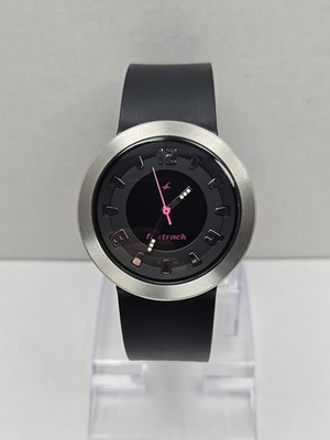 Fastrack 9789PDA Womens Black Pink Quartz Silicone Watch 30m WR New Battery