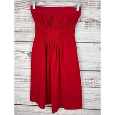 Womens Y2K Victorias Secret Red Bandeau Bra Tops Strapless Mini Dress Pockets S