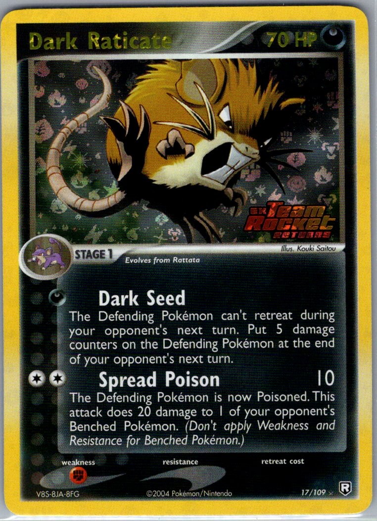 Dark Raticate 17/109 Reverse Holo Team Rocket Returns - Pokemon Card - NM
