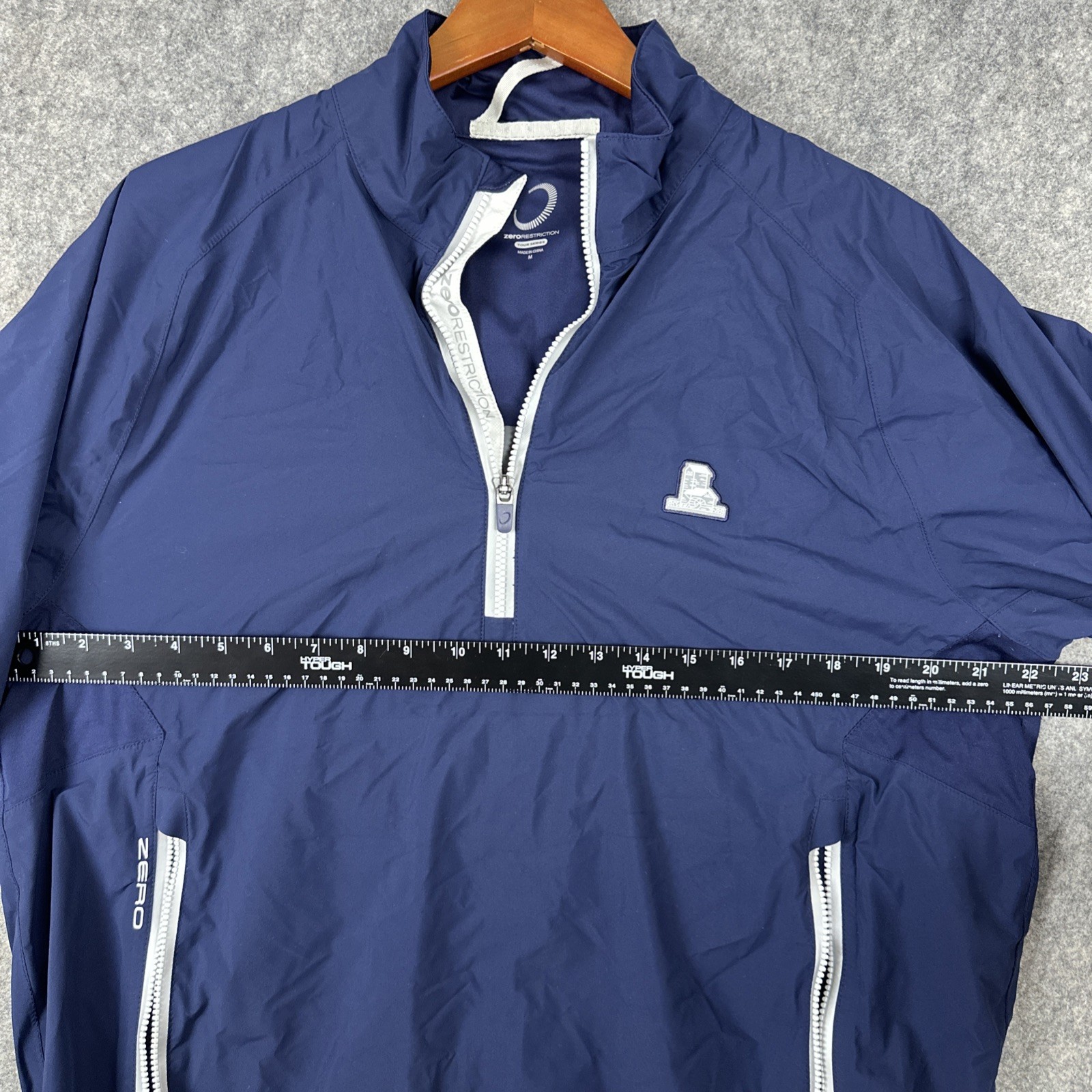 Zero Restriction Jacket M Blue Tour Series Golf 1/4 Zip Windshirt Pullover