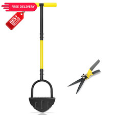 Byhagern Professional Edge Lawn Tool, Heavy Duty Steel Half Moon & Yellow