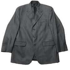 Lauren Ralph Lauren Blazer 42R Mens Blue Gray 100 Wool 3 Button Jacket