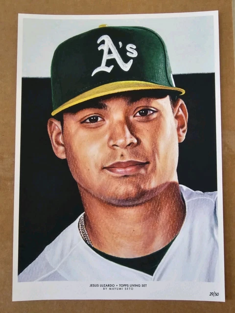 Topps MLB Living Set Jesus Luzardo 10x14 Fine Art Print /30 Art By Mayumi Seto