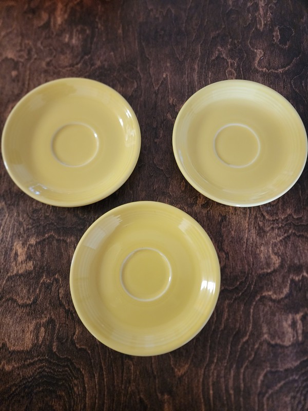 Fiestaware Homer Laughlin Saucer Plates 6" Set Of Three Yellow