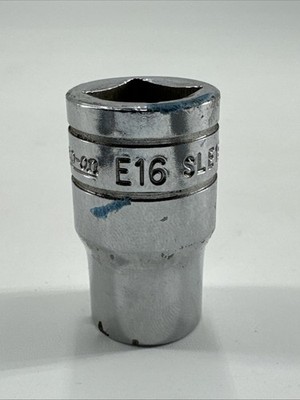 Snap On Tools SLE160 1/2  Drive Internal Torx E16 Chrome Shallow Socket USA